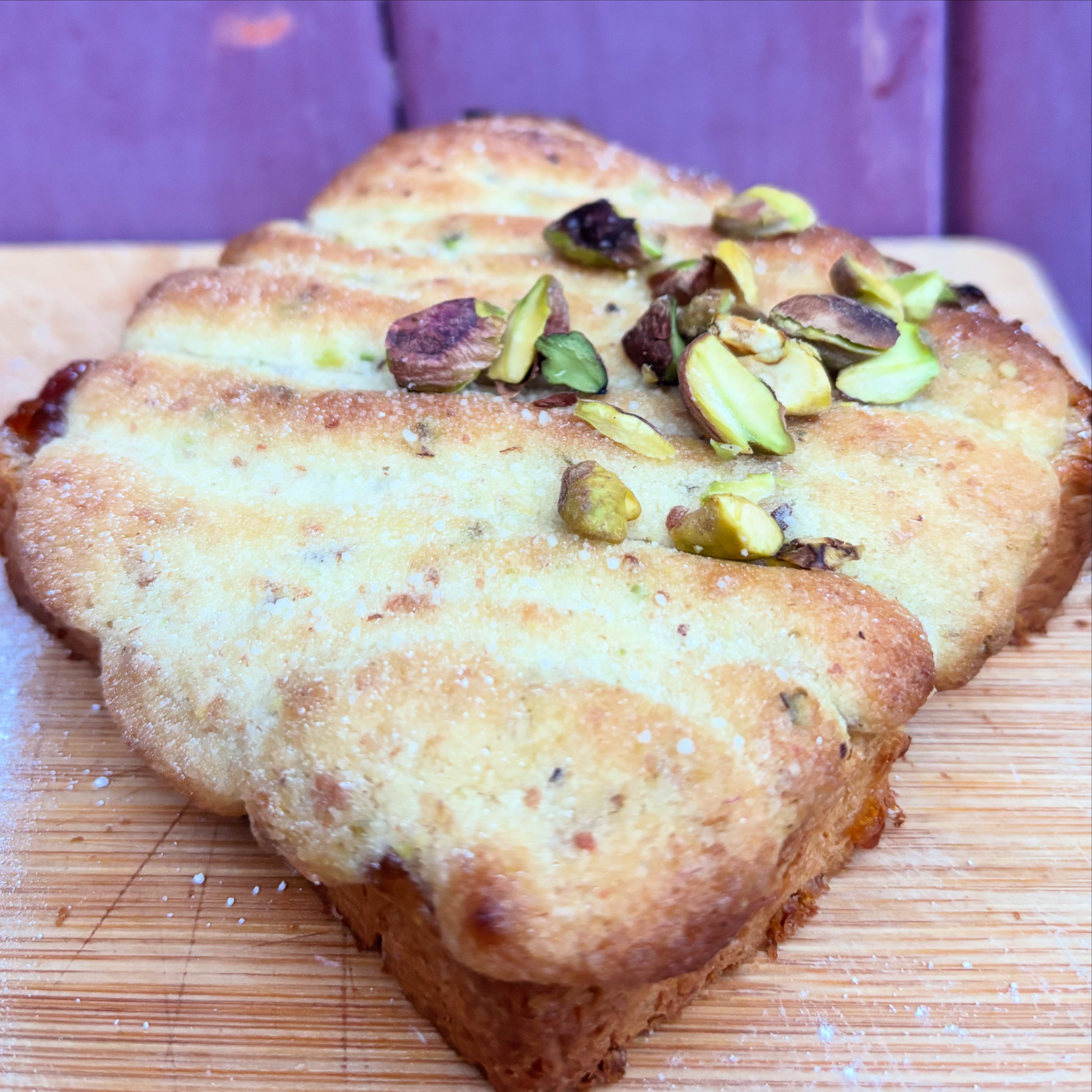 Strawberry and Pistachio Frangipane Bostock