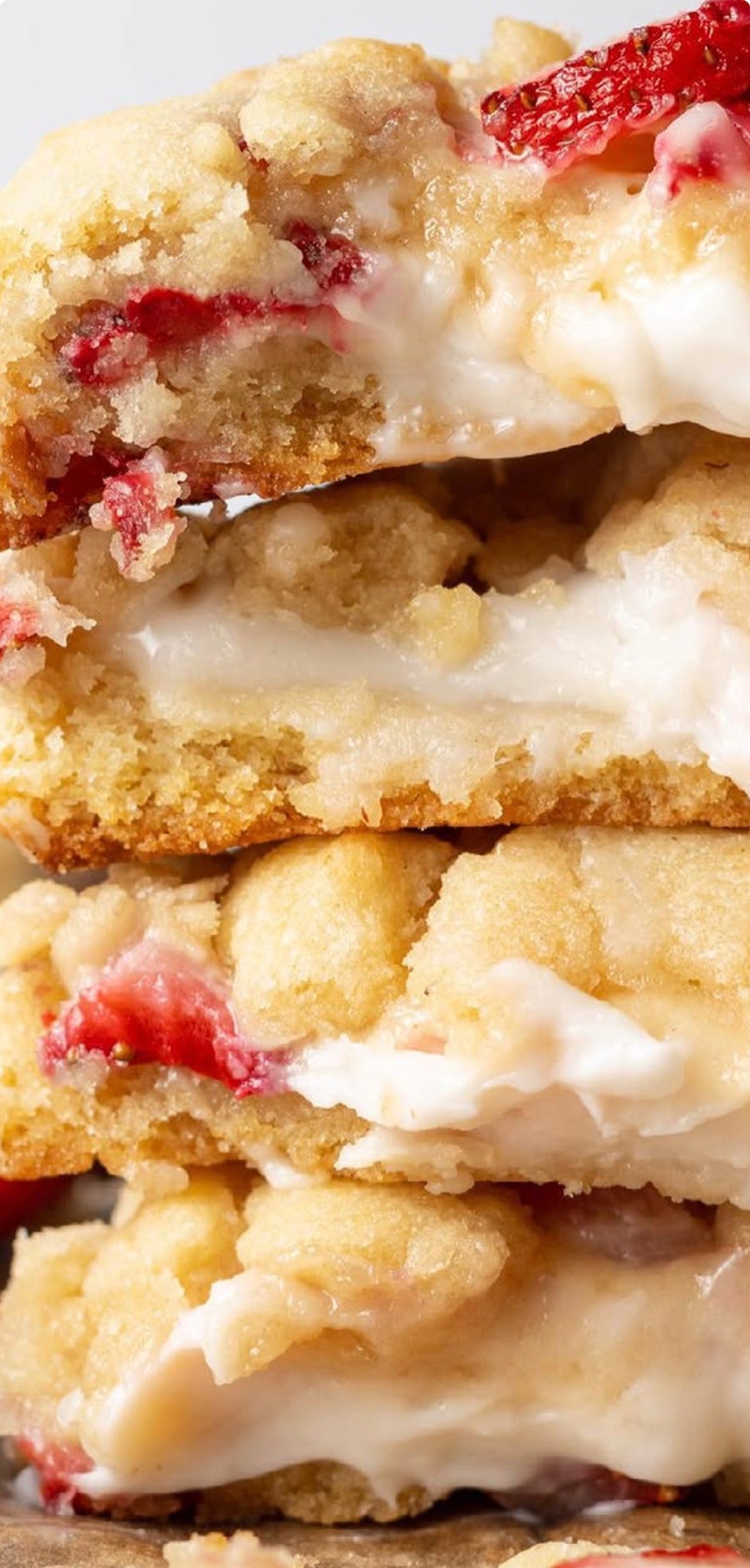 Strawberry cheesecake stuffed cookies