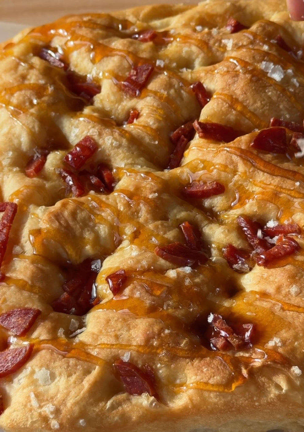 Hot 'honey' focaccia