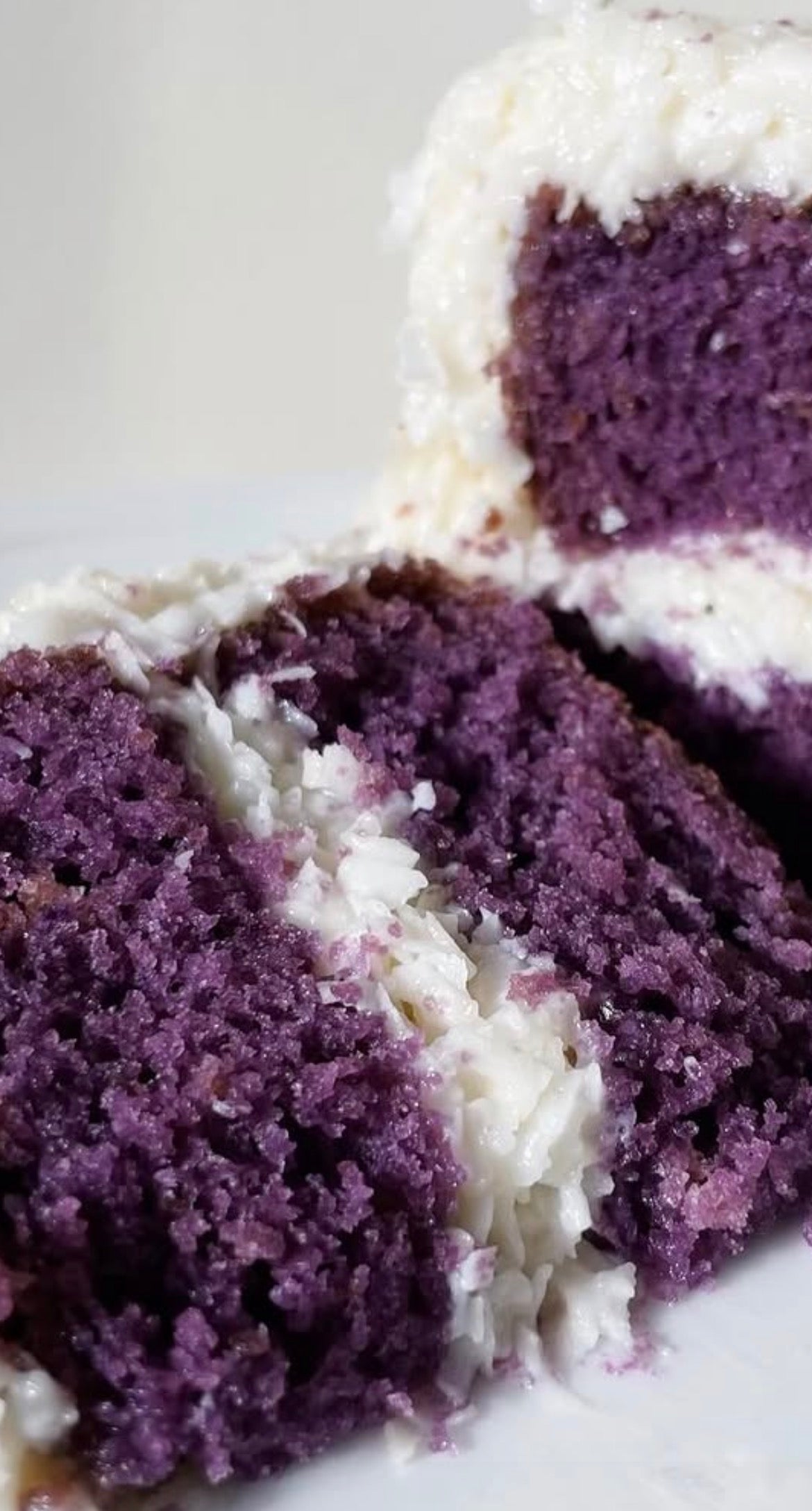 Ube coconut & vanilla cake