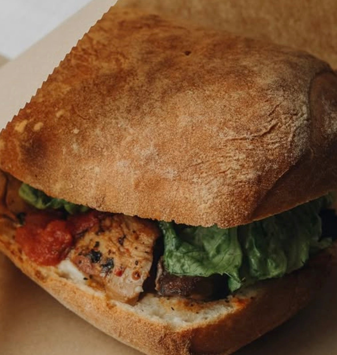 Chick’n bacon BBQ club sandwich