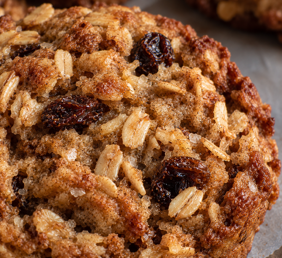Spiced oatmeal raisin cookies
