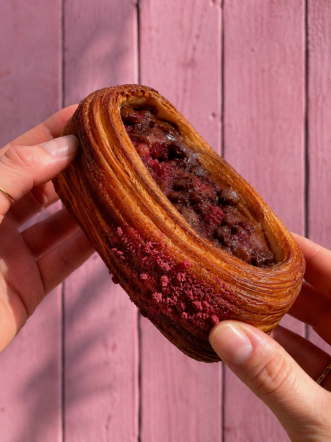 Raspberry chocolate pain suisse