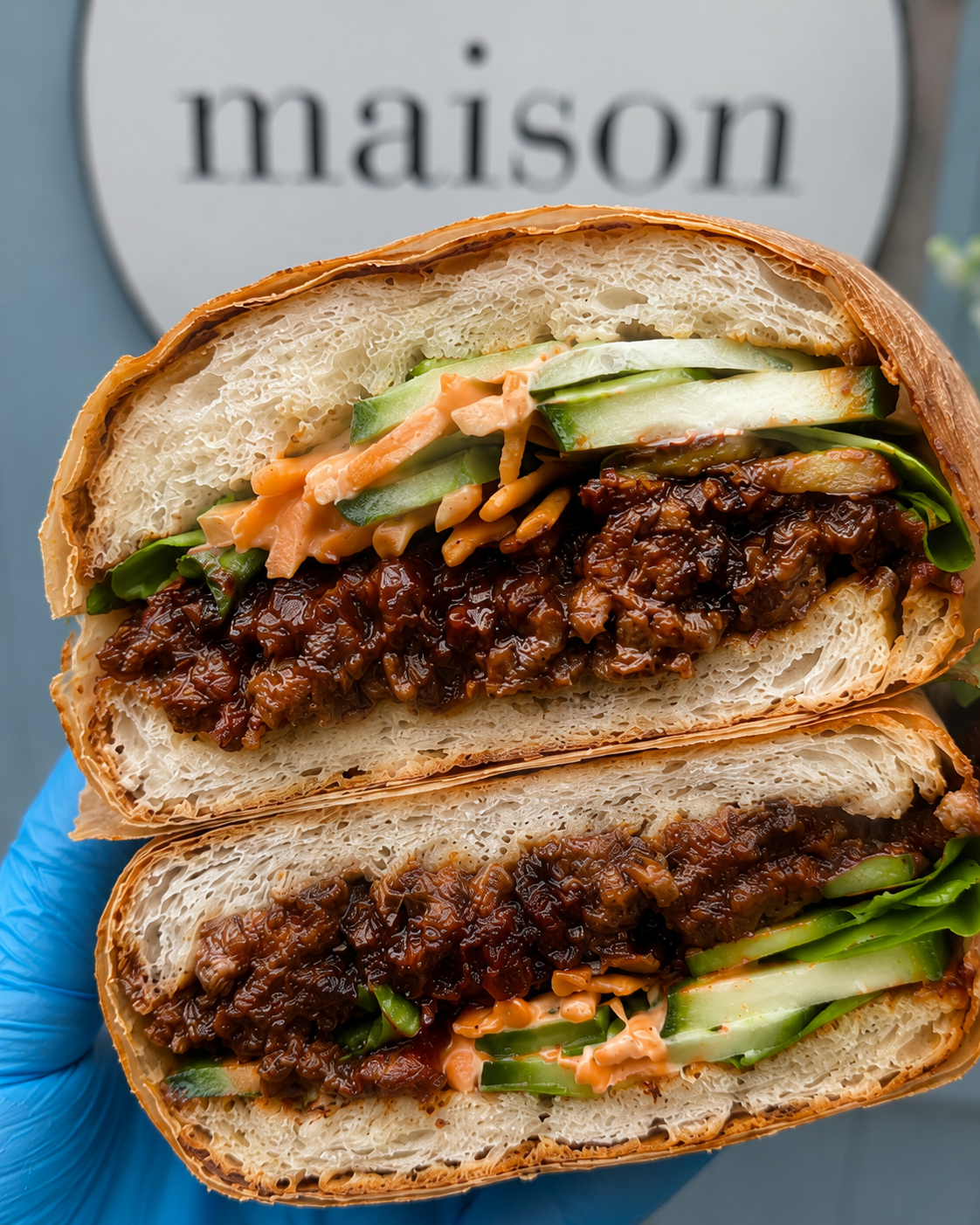 Hoisin pulled "pork" ciabatta