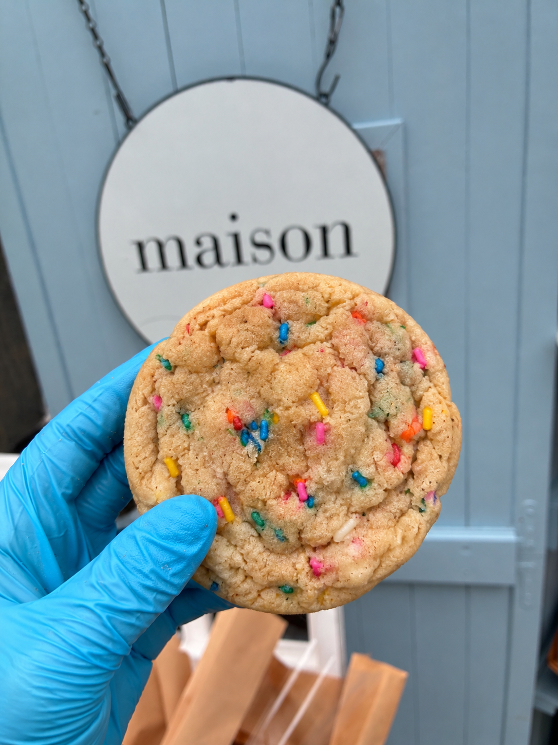 Birthday cake stuffed cookie