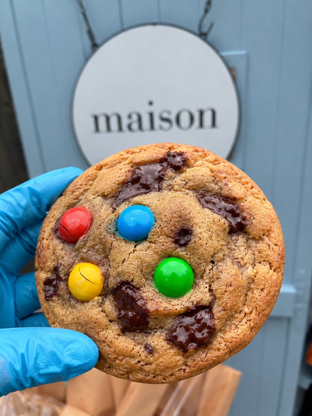 Nutella stuffed m&m cookie