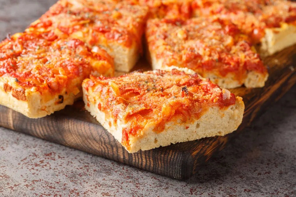 Sundried tomato focaccia - with red pesto