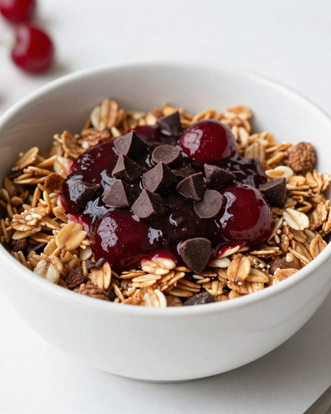 Dark chocolate & Morello cherry granola